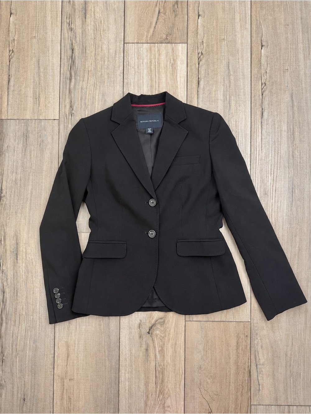 Banana Republic Women's Black Two-Button Tailored Blazer